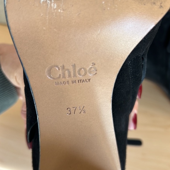 Chloe black suede ankle boots heels size 7.5 - Picture 6 of 6